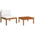  Set mobilier de grădină cu perne, 2 piese, lemn masiv acacia