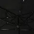  Umbrelă de soare 3 niveluri, stâlp aluminiu, negru, 2,5x2,5 m