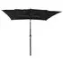  Umbrelă de soare 3 niveluri, stâlp aluminiu, negru, 2,5x2,5 m