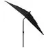  Umbrelă de soare 3 niveluri, stâlp aluminiu, negru, 2,5x2,5 m