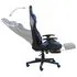  Scaun de jocuri pivotant cu suport de picioare, albastru, PVC