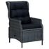  Set mobilier exterior cu perne, 9 piese, gri închis, poliratan