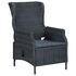  Set mobilier exterior cu perne, 9 piese, gri închis, poliratan
