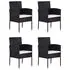  Set mobilier de grădină, 5 piese, negru