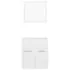  Set mobilier de baie, 2 piese, alb extralucios, lemn prelucrat