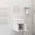  Set mobilier de baie, 2 piese, alb extralucios, lemn prelucrat