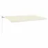  Copertină retractabilă manual cu LED, crem, 600x350 cm