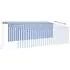 Copertină retractabilă manual cu stor&LED, albastru&alb, 4x3 m
