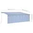  Copertină retractabilă manual cu stor&LED, albastru&alb, 4x3 m