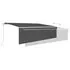  Copertină retractabilă manual cu stor&LED, antracit, 5x3 m