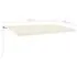  Copertină retractabilă manual cu LED, crem, 600x350 cm