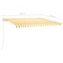  Copertină retractabilă manual cu LED, galben și alb, 400x350 cm