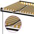  Copertină automată cu senzor vânt&LED, galben/alb, 400x350 cm