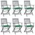 Set 6 bucati scaune pliabile de exterior cu perne, verde