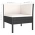  Set mobilier de grădină cu perne, 9 piese, negru, poliratan