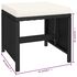  Set mobilier de exterior cu perne, 6 piese, negru, poliratan