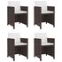  Set mobilier de exterior cu perne, 5 piese, maro, poliratan