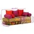  Canapea puf modulară cu 2 locuri, petice, material textil