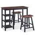  Set mobilier de bar, 3 piese, MDF, negru