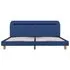  Cadru de pat cu LED-uri, albastru, 160x200 cm, material textil