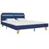  Cadru de pat cu LED-uri, albastru, 160x200 cm, material textil