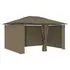  Pavilion de grădină cu perdele, gri taupe, 4 x 3 m, 180 g/m²