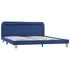  Cadru de pat cu LED-uri, albastru, 160x200 cm, material textil