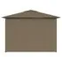  Pavilion de grădină cu perdele, gri taupe, 4 x 3 m, 180 g/m²