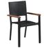  Set mobilier de exterior, 9 piese negru, poliratan, lemn acacia