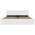  Cadru pat hidraulic cu ladă LED alb 180x200 cm piele ecologică 