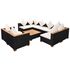  Set mobilier de grădină cu perne, 9 piese, negru, poliratan