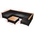  Set mobilier de grădină cu perne, 9 piese, negru, poliratan