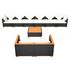 Set mobilier de grădină cu perne, 9 piese, negru, poliratan