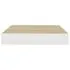  Raft de perete suspendat, stejar/alb, 23x23,5x3,8 cm, MDF