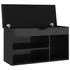 Pantofar cu pernă, negru extralucios 80x30x47cm, lemn prelucrat