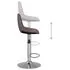  Scaune de bar, 2 buc., gri taupe, material textil