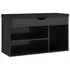  Pantofar cu pernă, negru extralucios 80x30x47cm, lemn prelucrat