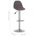  Scaune de bar, 2 buc., gri taupe, material textil