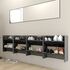  Pantofar perete 4buc. gri extralucios 60x18x60cm lemn prelucrat