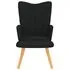  Scaun de relaxare cu taburet, negru, textil