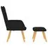  Scaun de relaxare cu taburet, negru, textil