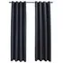  Draperii opace cu inele metalice, 2 buc, antracit, 140 x 245 cm