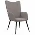  Scaun de relaxare cu taburet, gri taupe, textil