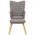  Scaun balansoar cu taburet, gri taupe, textil