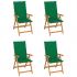 Set 4 bucati scaune de gradina cu perne verzi, verde