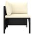  Set mobilier de grădină cu perne, 9 piese, negru, poliratan