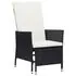  Set mobilier de grădină cu perne, 3 piese, negru, poliratan