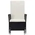  Set mobilier de grădină cu perne, 3 piese, negru, poliratan