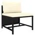  Set mobilier de grădină cu perne, 11 piese, negru, poliratan