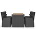 Set mobilier de exterior cu perne, 7 piese, negru, poliratan
